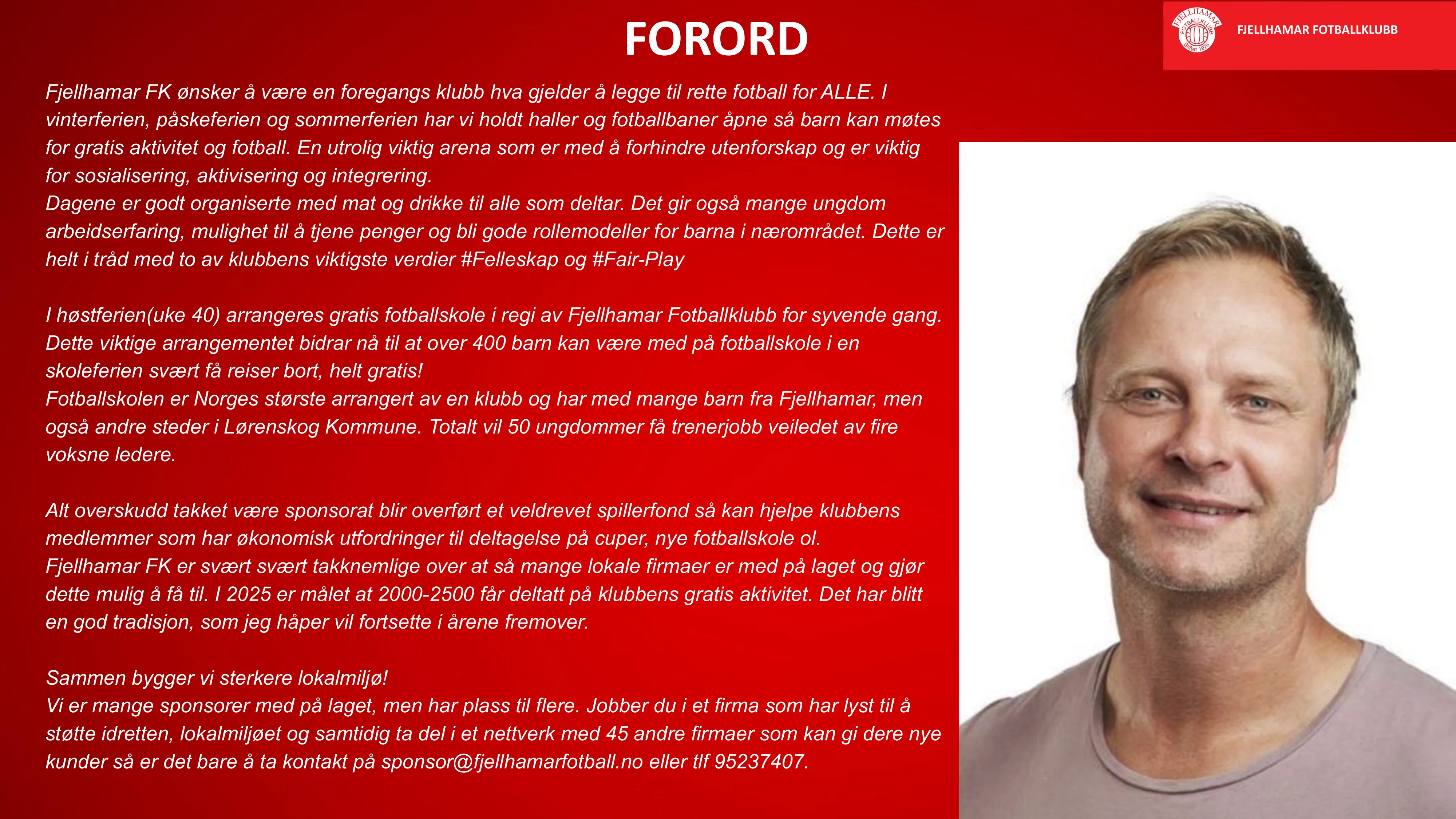 Portrett av klubbrepresentant